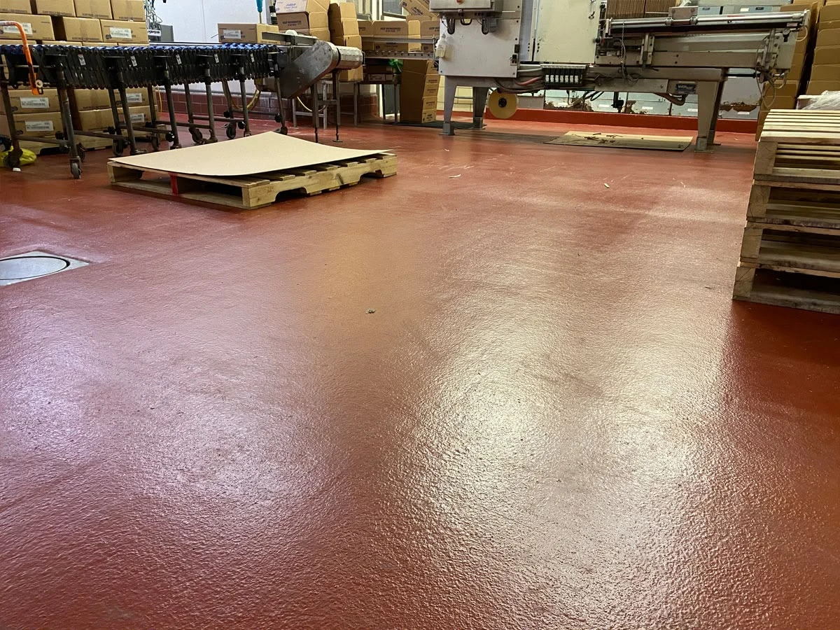 Urethane cement floor in a production area